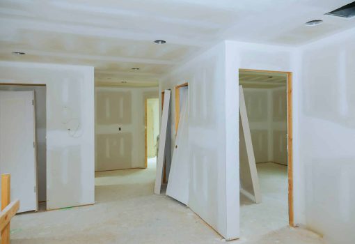 Home renovation of new construction of Drywall Plasterboard Interior Room